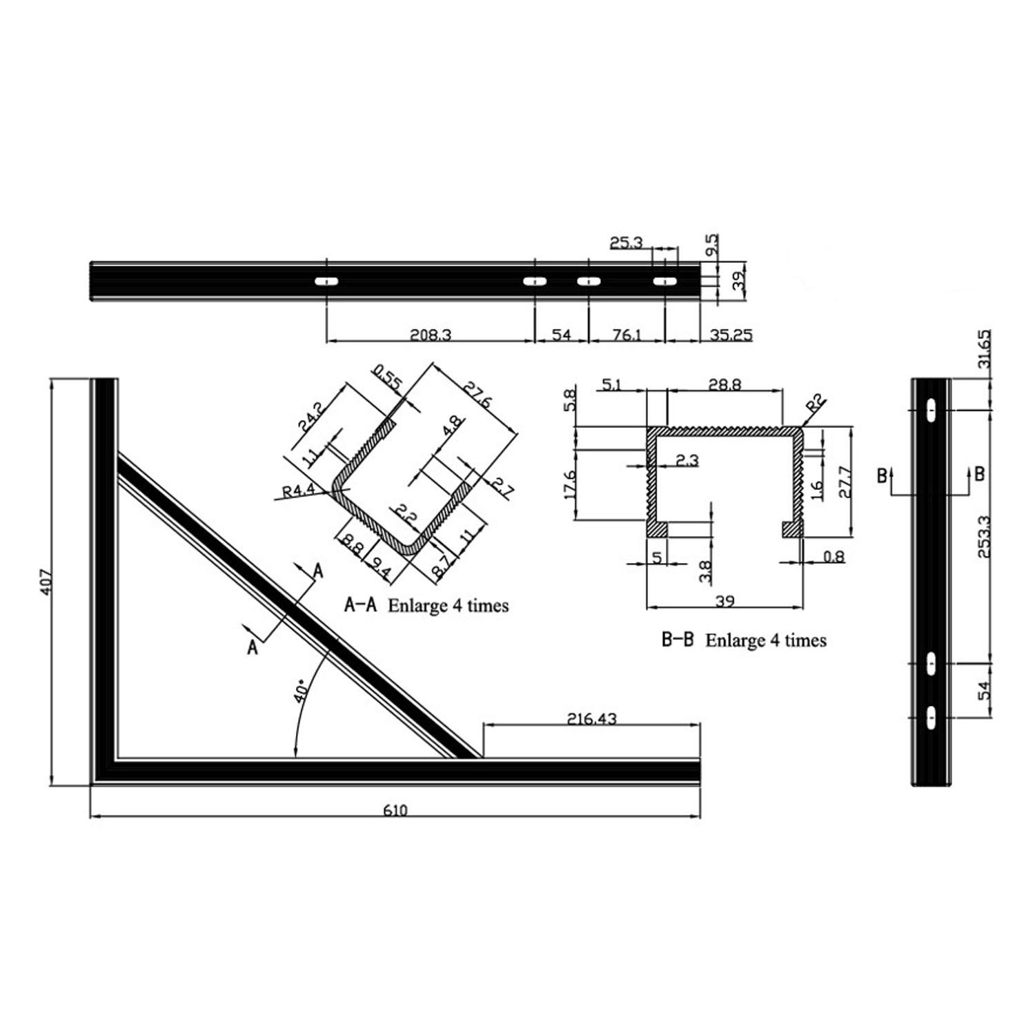 Supports Muraux 16" x 24" 145 lb - 2/Paquet