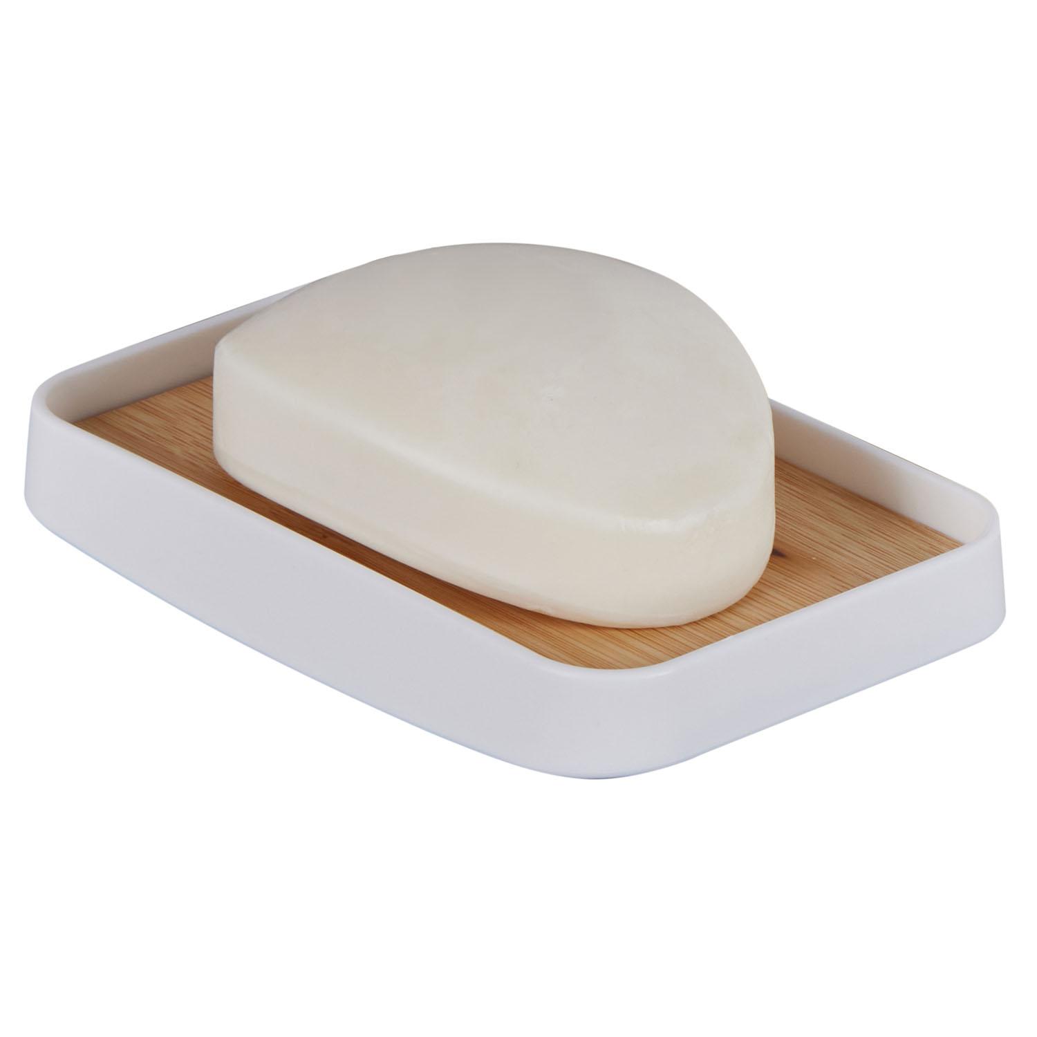 N&T Aspen Soap Dish Polypropylene Bamboo White