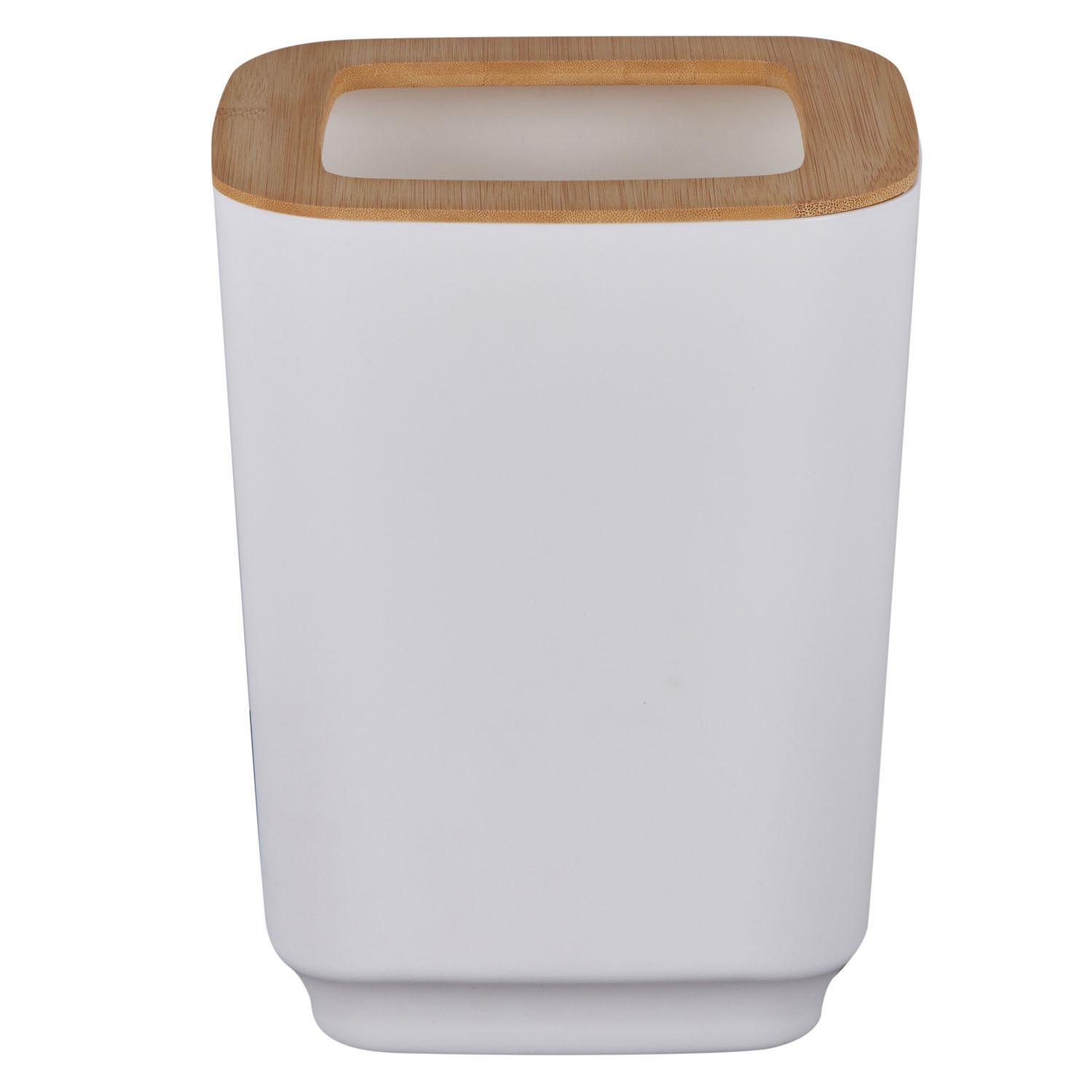 N&T Aspen Waste Bin Polypropylene Bamboo White