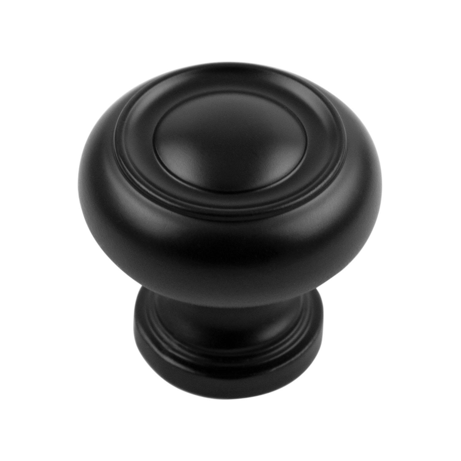 1-1/4" Diameter Cottage Round Ring Knob- Matte Black