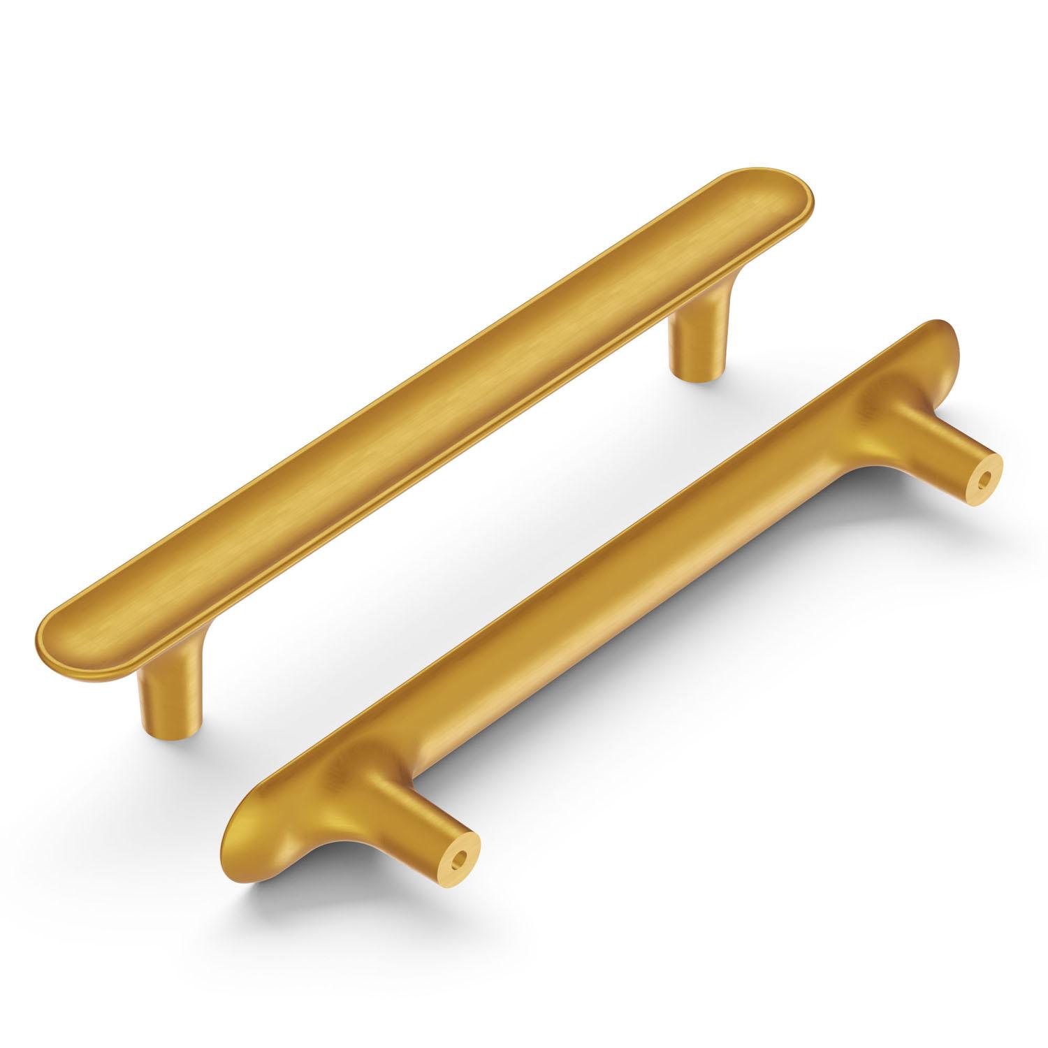 5-1/16" Center to Center Maven Pull- Brushed Golden Brass