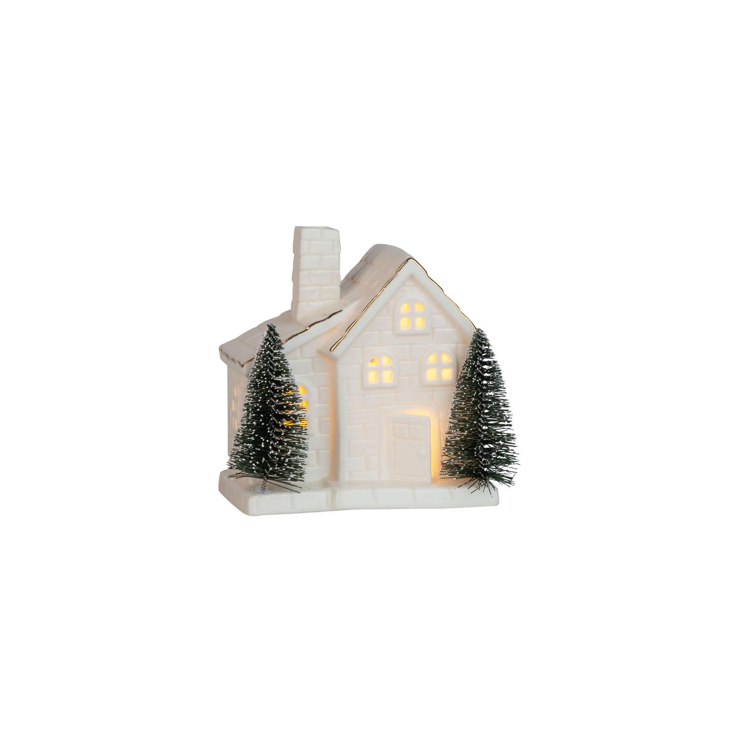Maison céramique blanche + arbres – centre