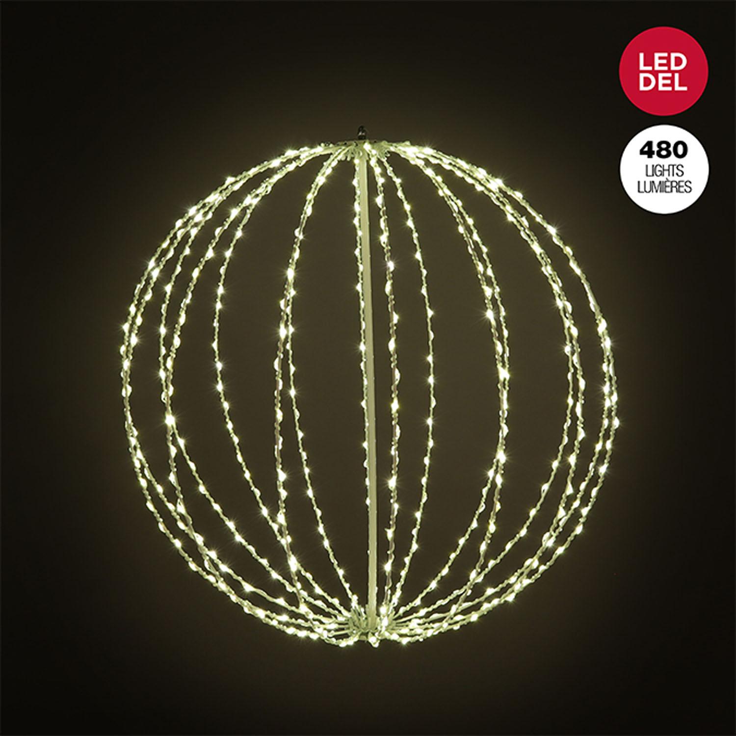 Boule 320 DEL ruban + 64 scintillantes blanc chaud