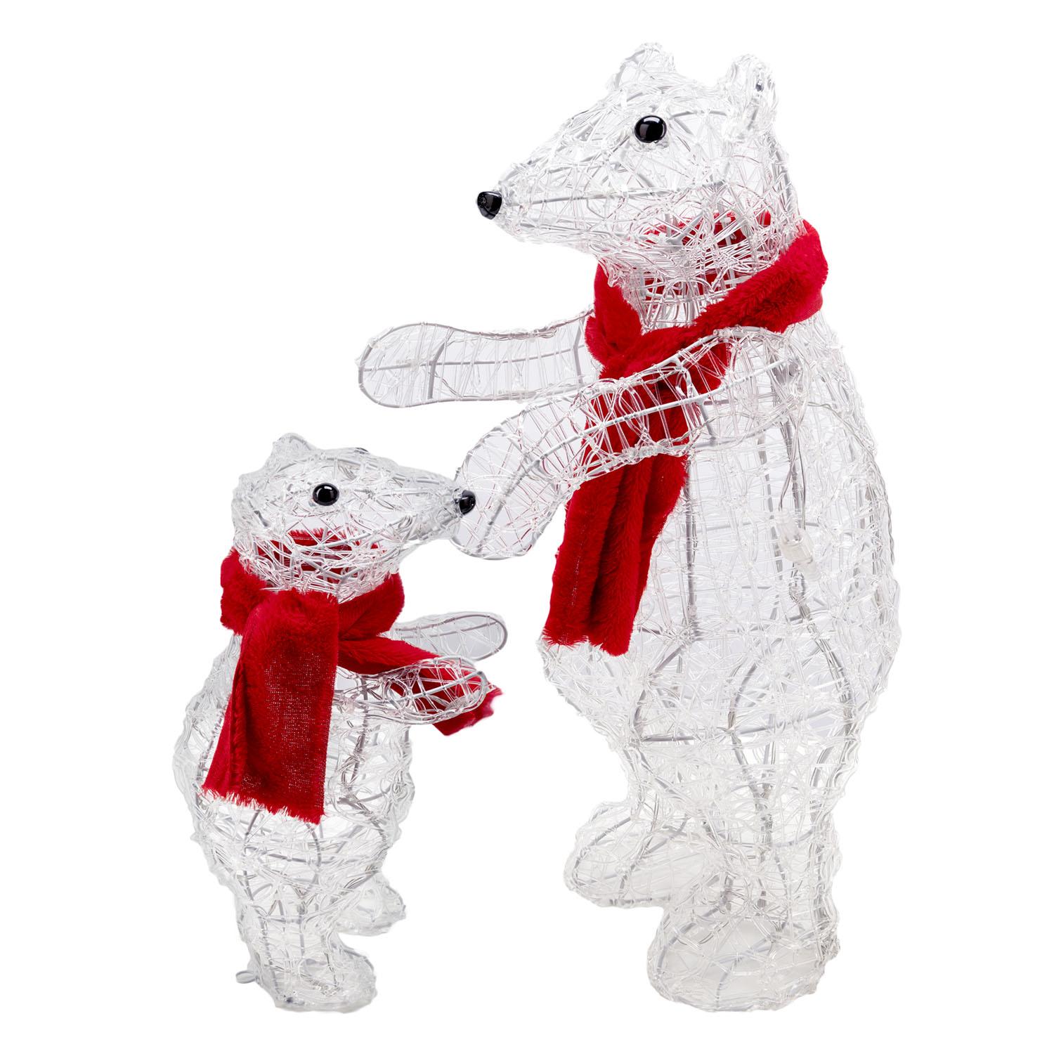 Duo ours acrylique 110 DEL blanc pur – 40/70 cm