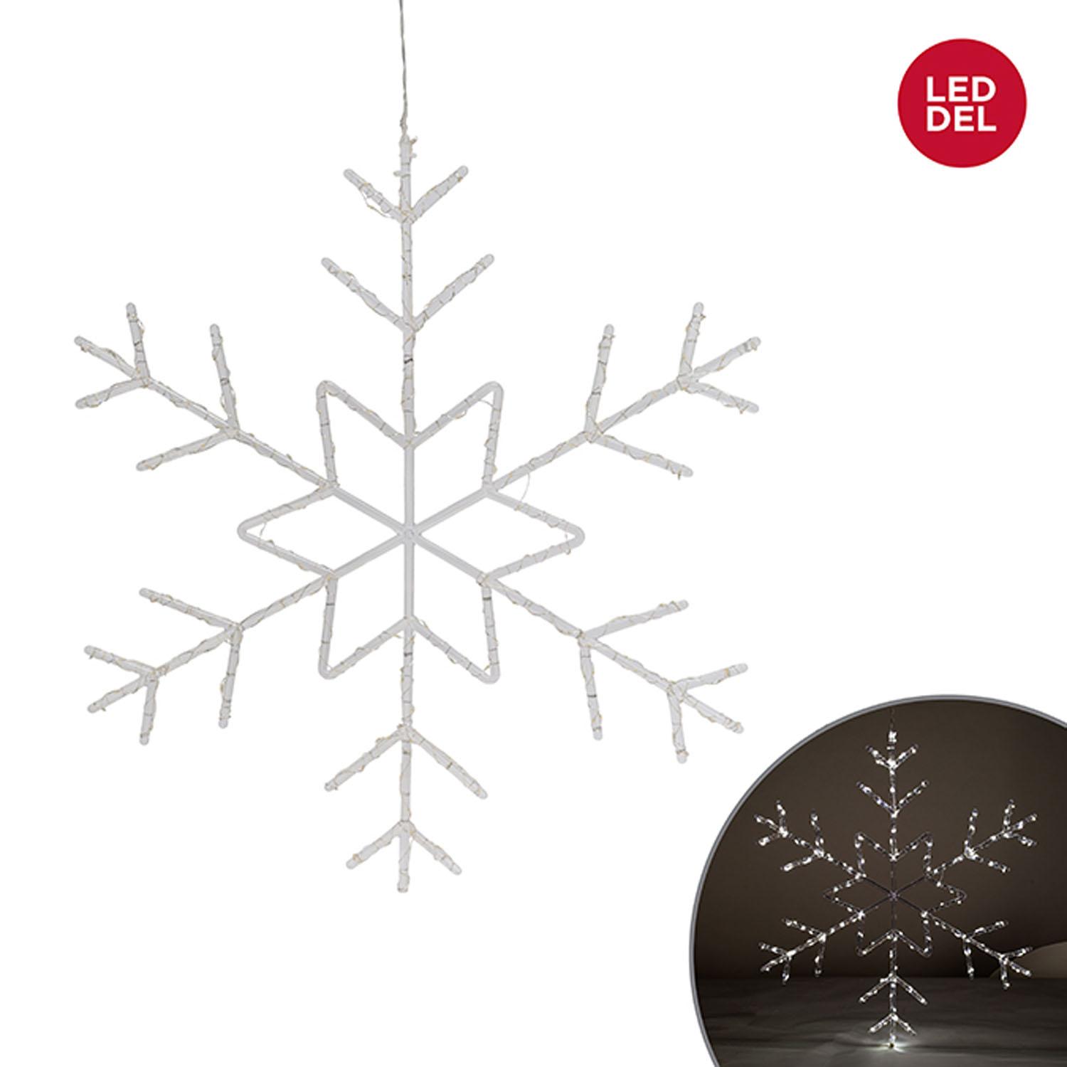 Flocon de neige avec lumières DEL blanc chaud – 23"