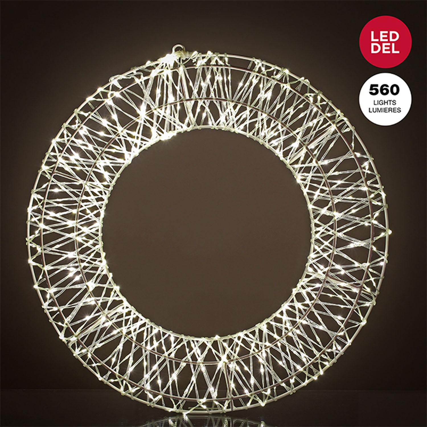 Couronne 18" avec 560 lumières DEL blanc chaud