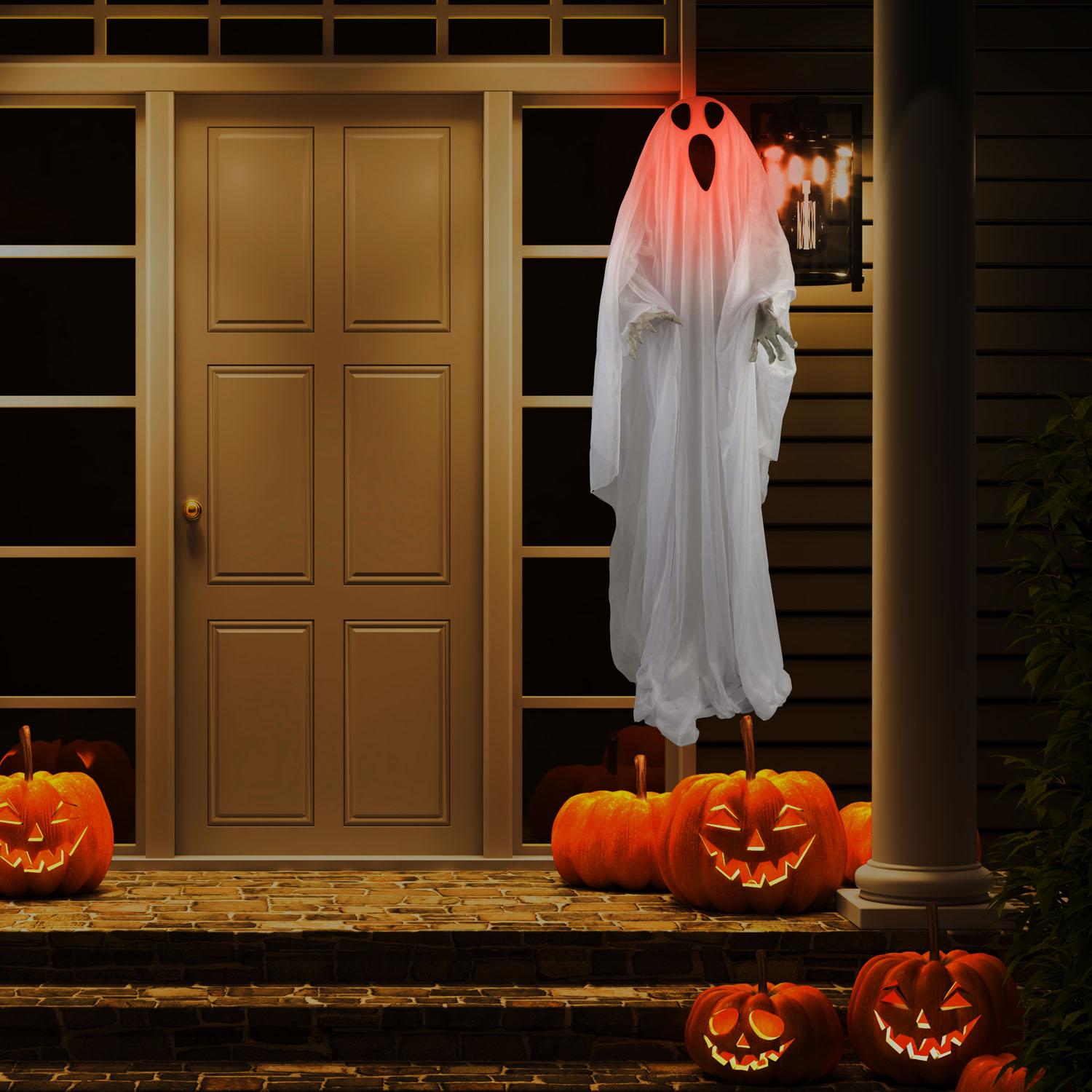 Ghost Hanger LED with Spooky Sounds Battery Operated 6'