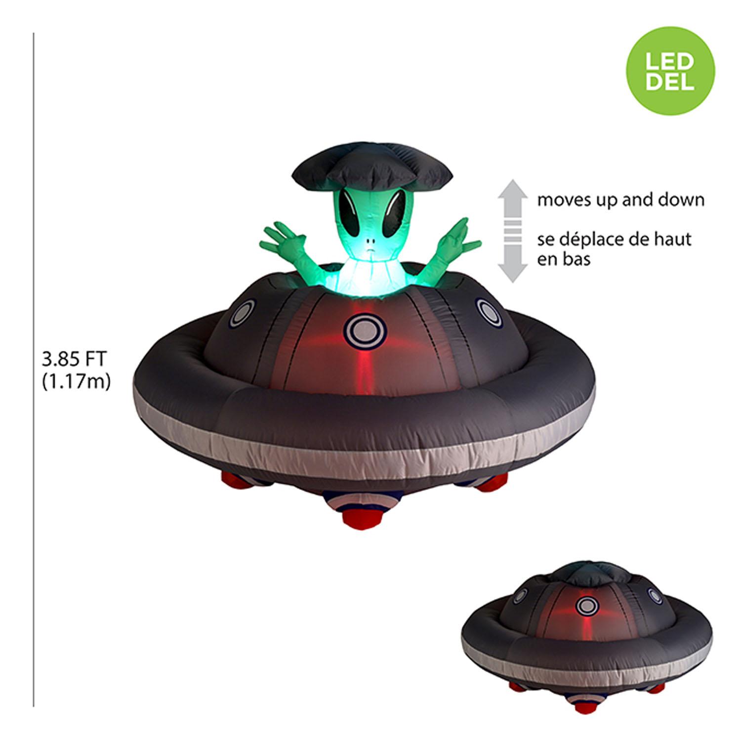 Inflatable Led Ufo With Pop-Up Alien 4'
