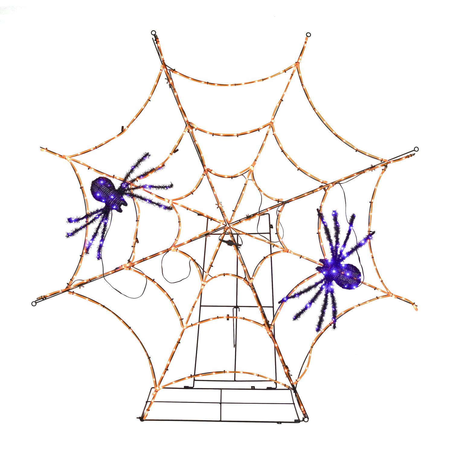 Spider Web Led With 2 Spiders 56"
