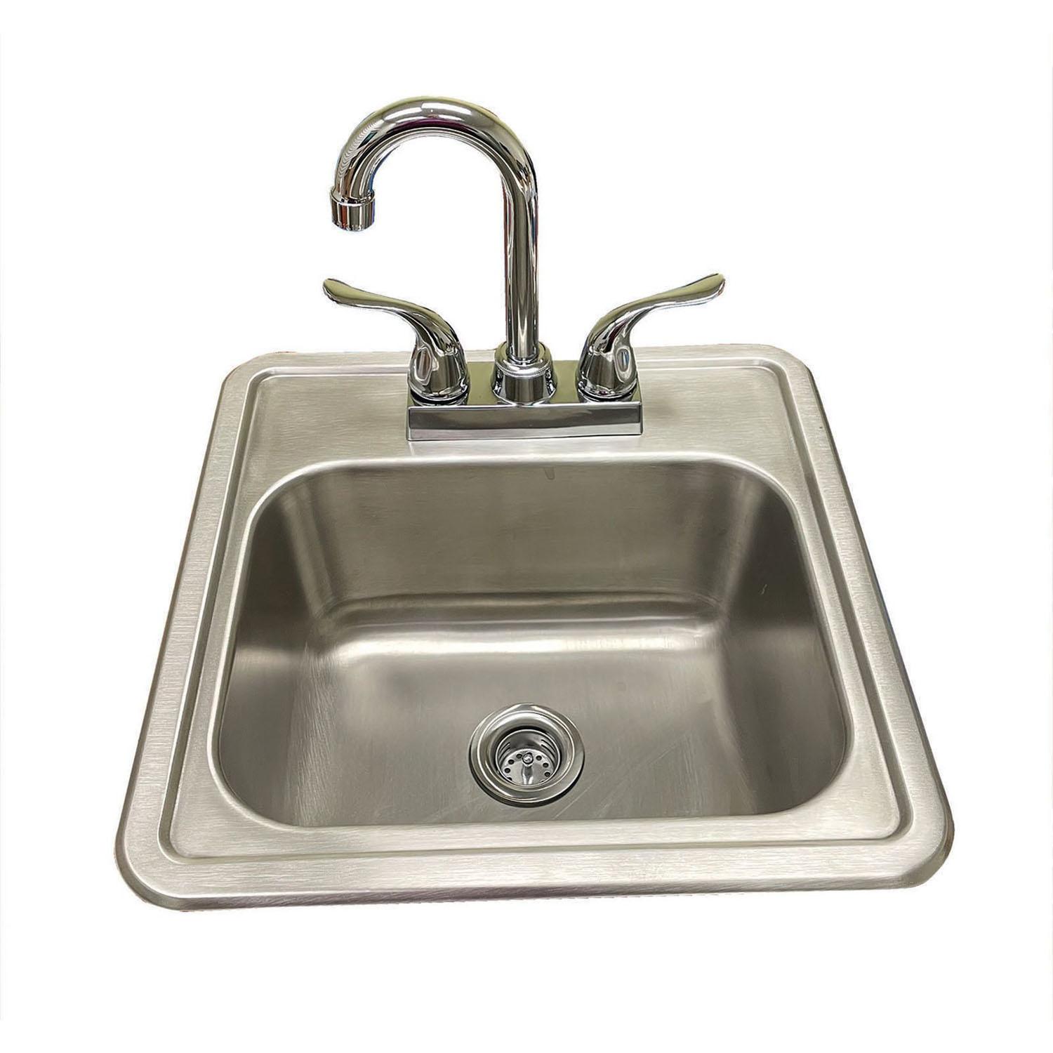 Drop In Bar Sink with Two Handle Faucet