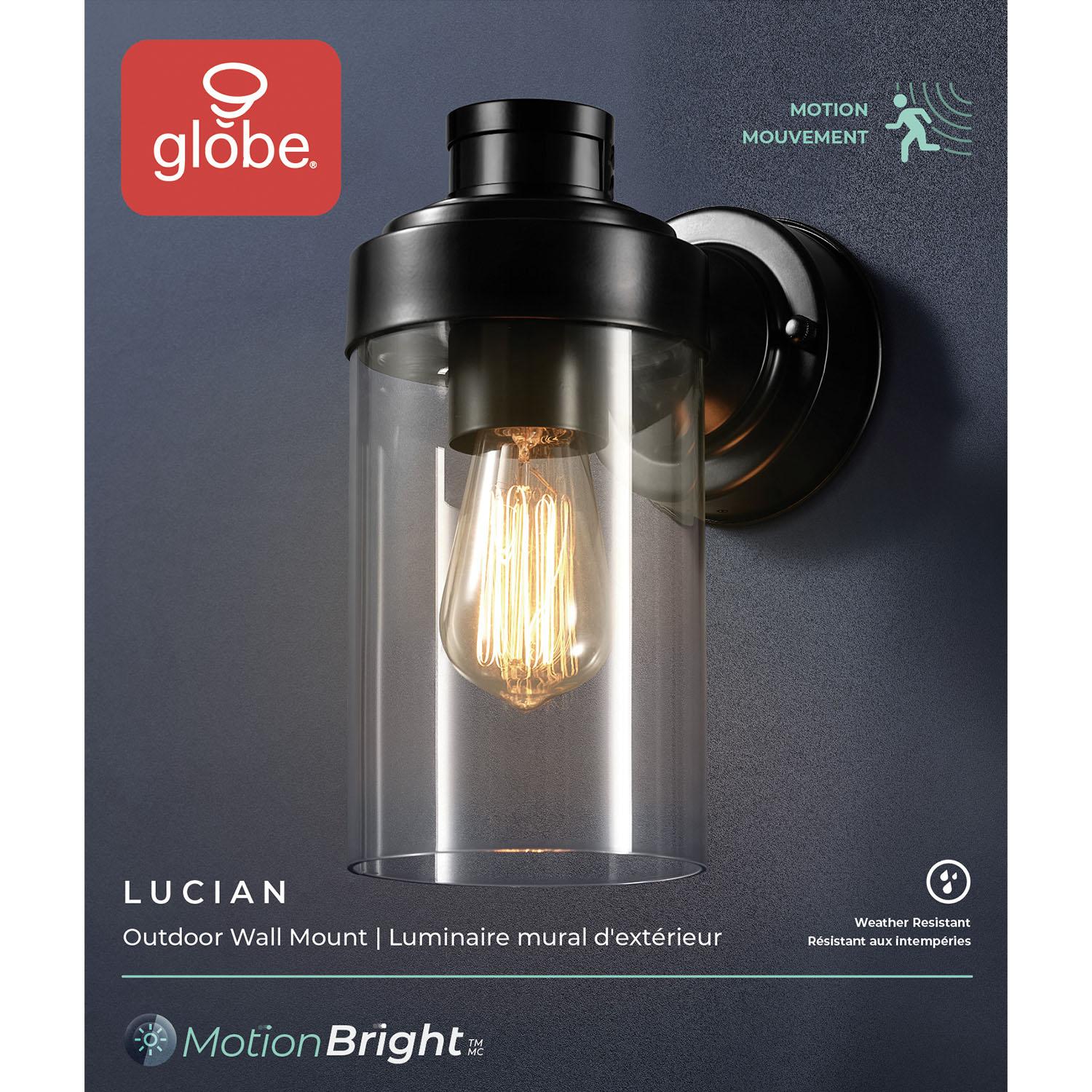 10.24" Matte Black Outdoor Motion Wall Sconce