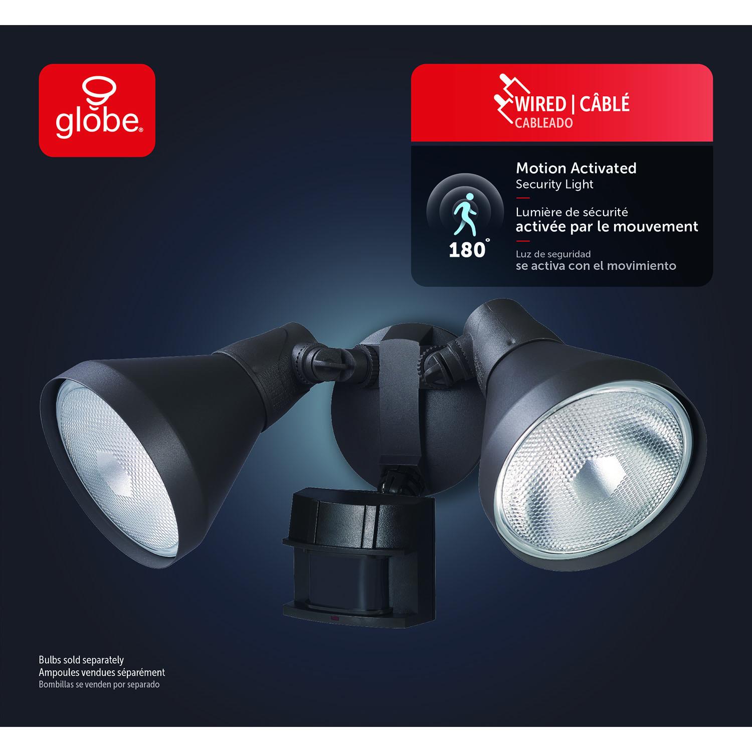 Wired Motion PAR Security Light, Twin Head, Bronze Metal