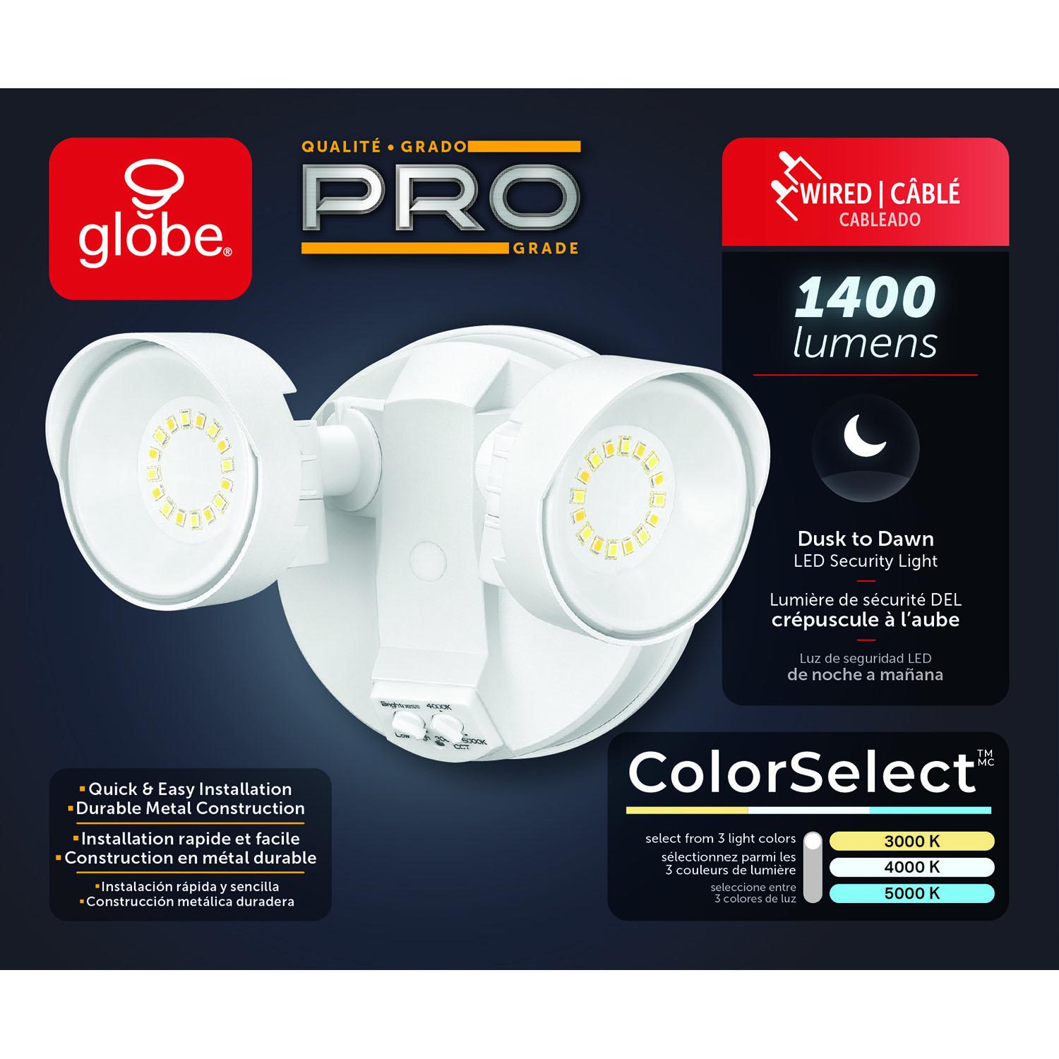 Luminaire sécu DEL D2D 2 têtes métal blanc
