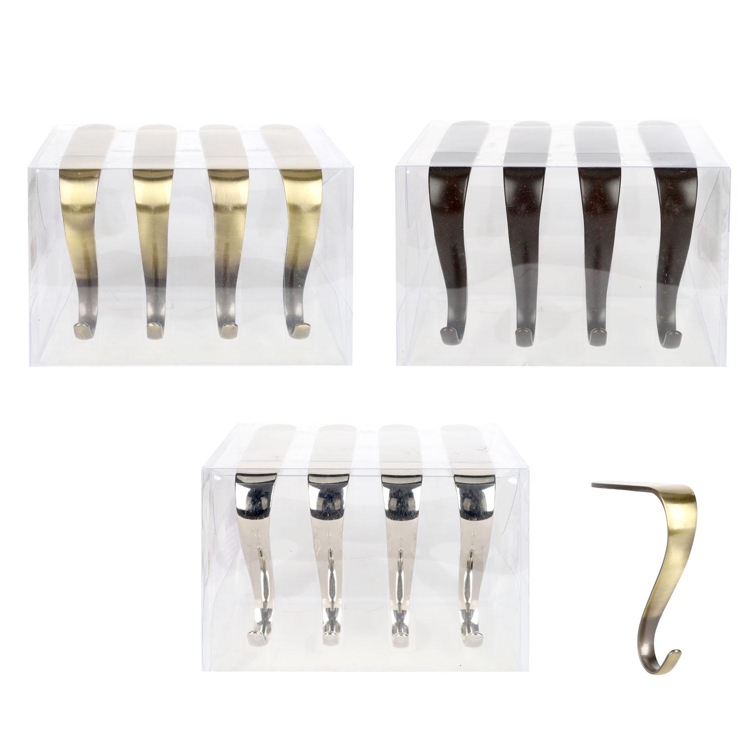 Metal Stocking Holder Set Of 4  3 Assorted Colors