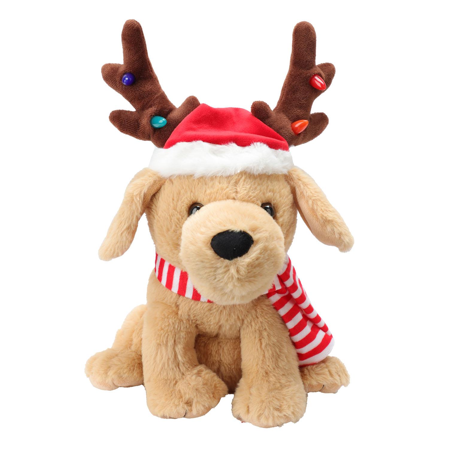 Animated Musical Plush Dog with Antlers 14”
