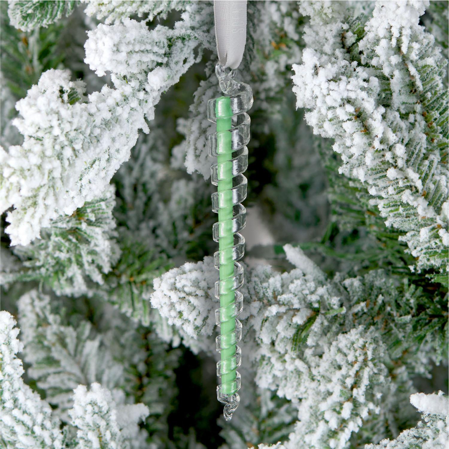 Scentsicles Glass Ornament with Icicles On Spruce- 3pk