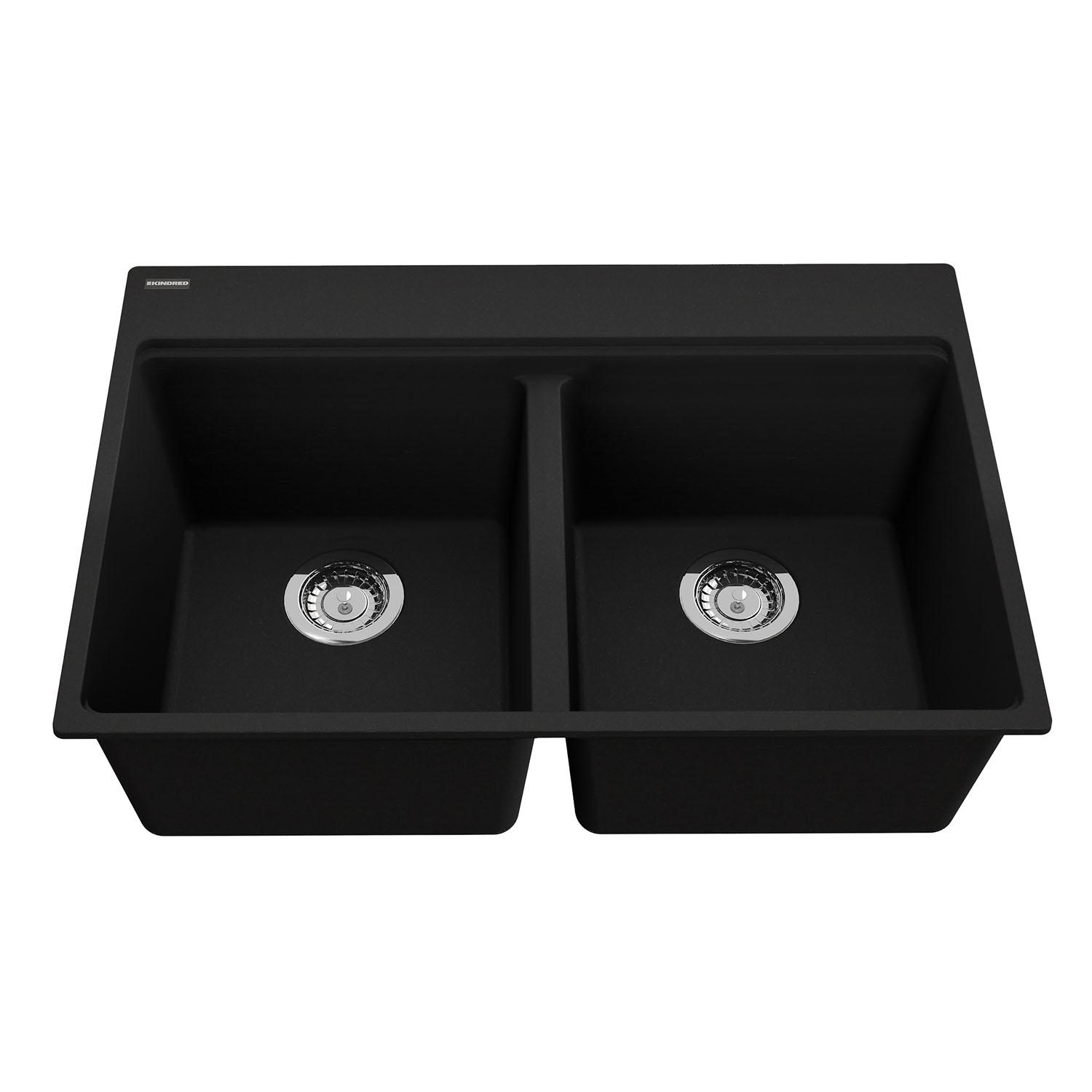 Granite Double Bowl Workstation Onyx