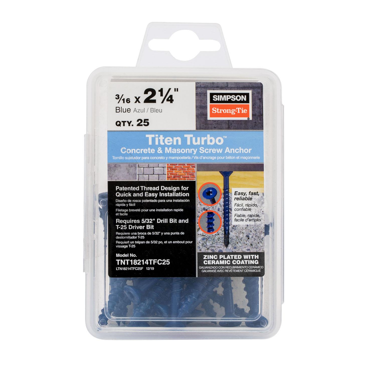 3/16" x 2-1/4" Flat TITEN Turbo - 25 Tub