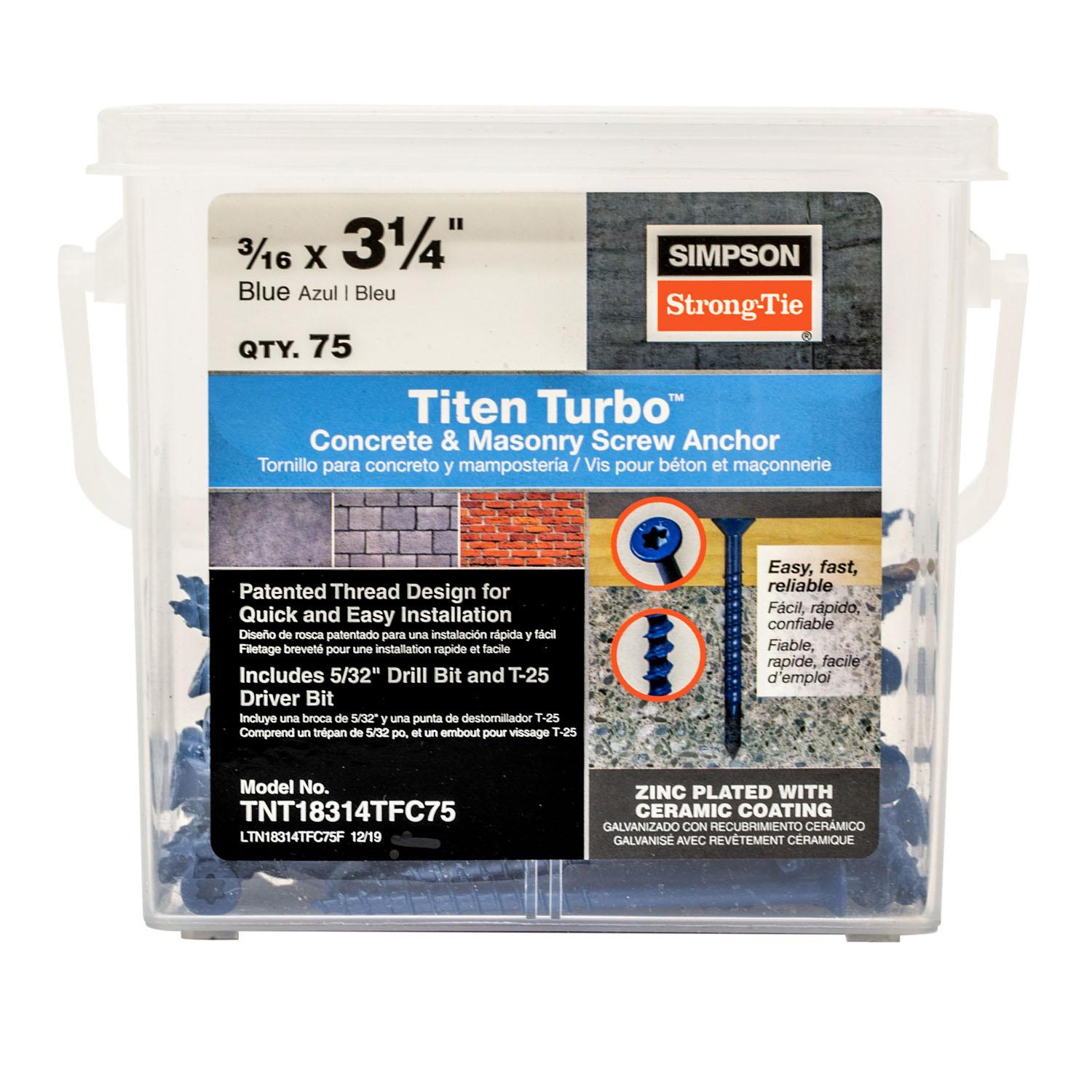 3/16" x 3-1/4" Flat TITEN Turbo - 75 Tub