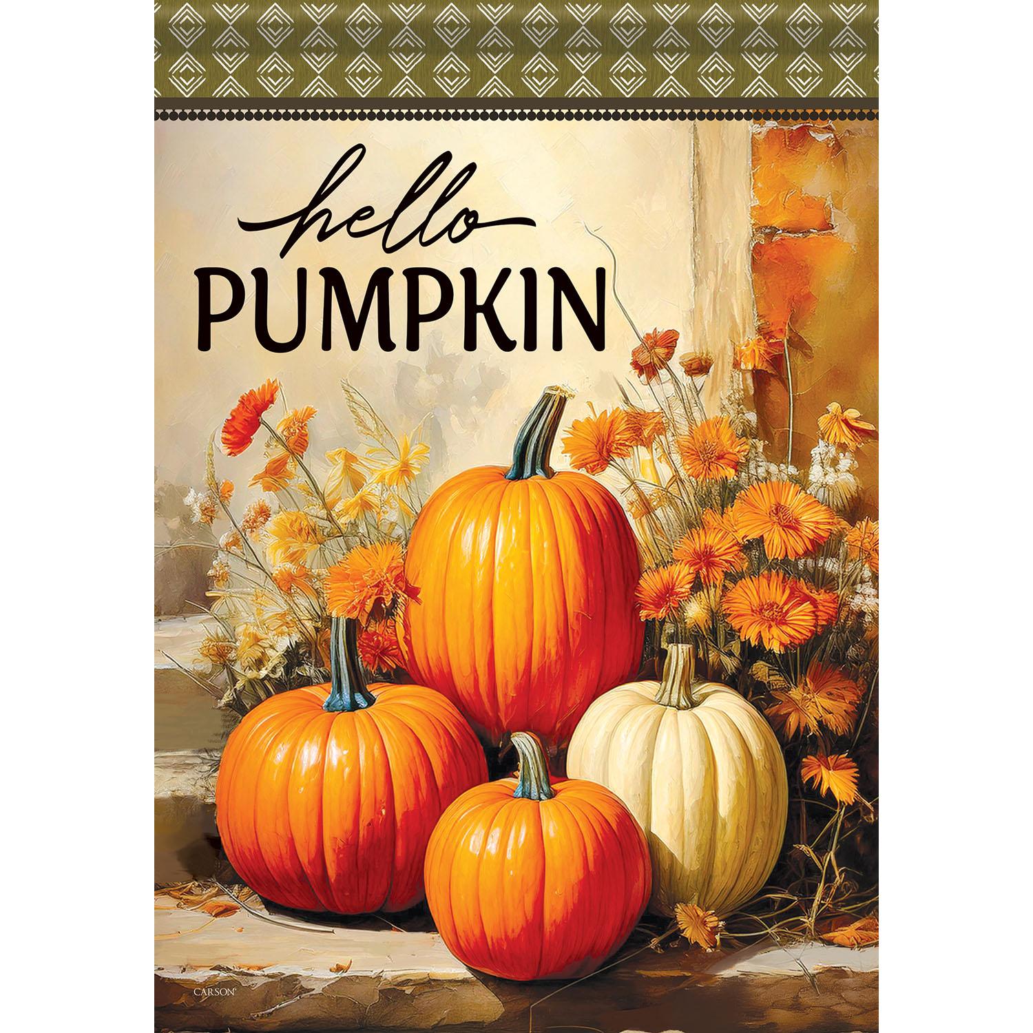 Fall Garden Flag Hello Pumpkin Step