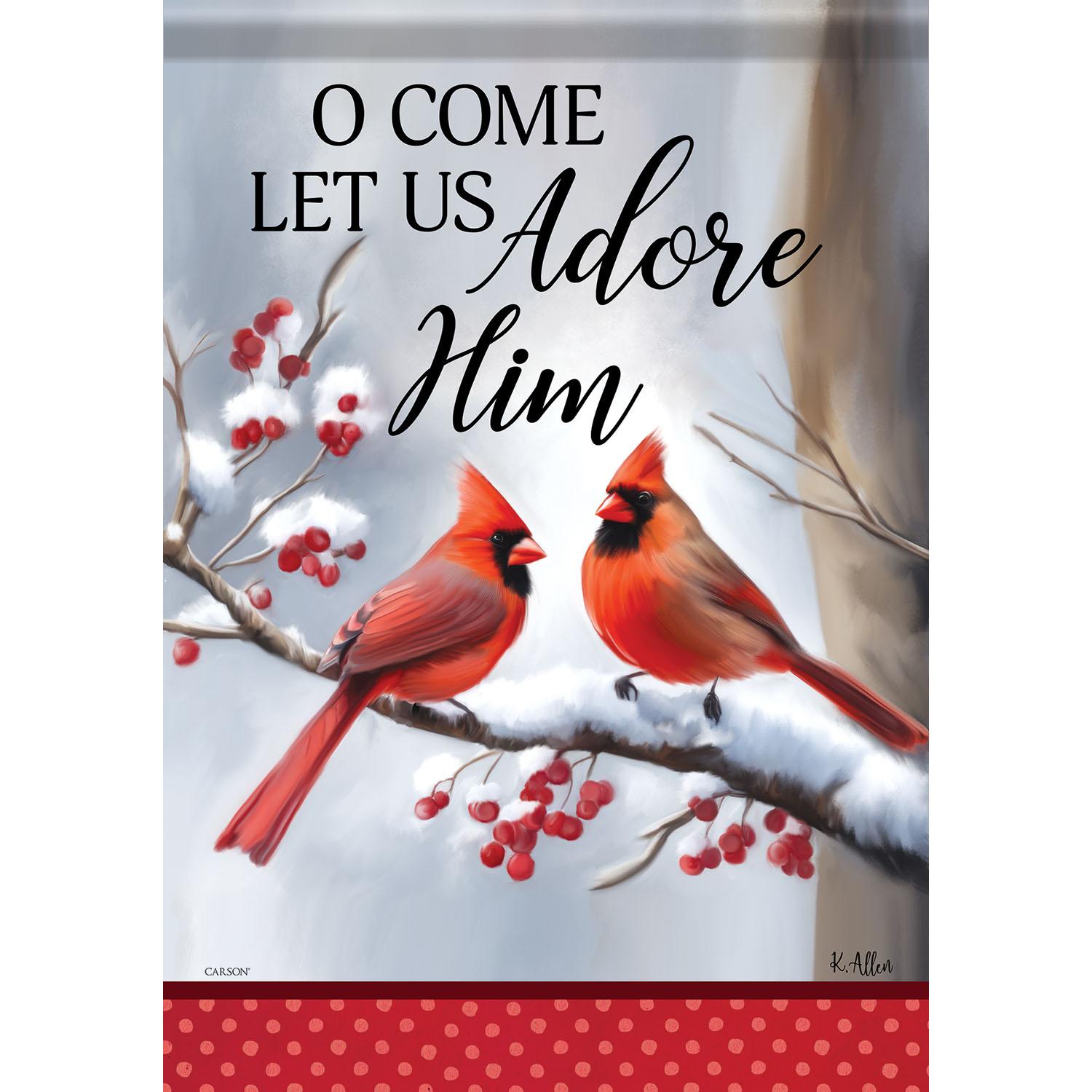 Winter Garden Flag O Come Let Us Adore Him