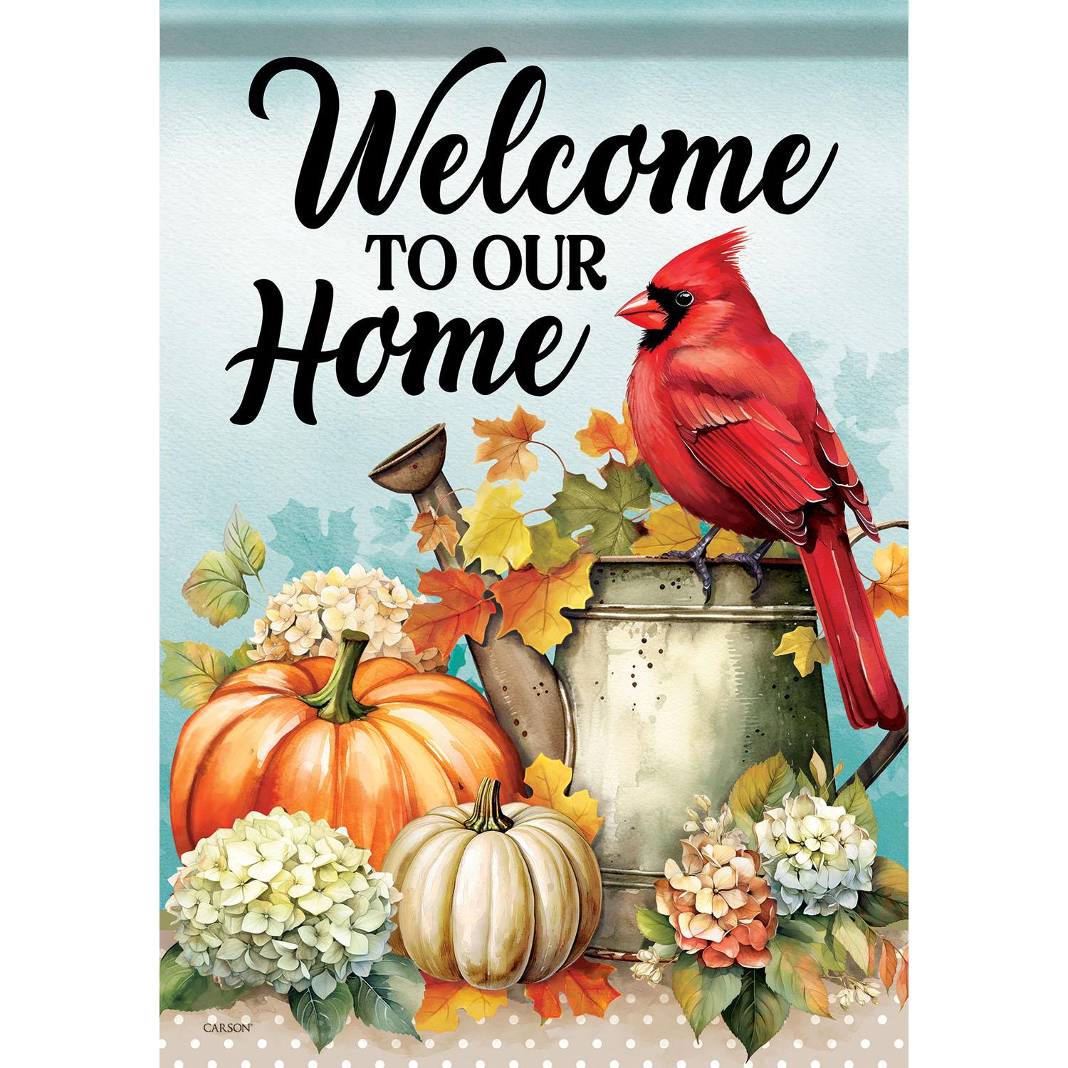 Fall Large Garden Flag Cardinal Welcome to our Home