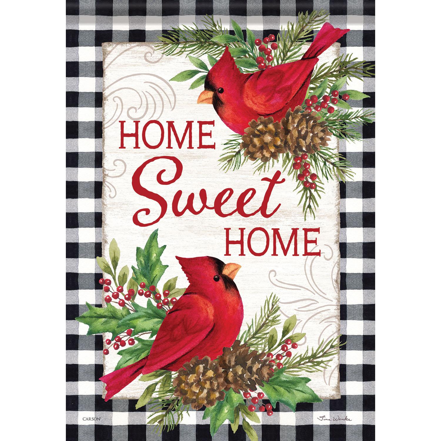 Winter Large Garden Flag Home Sweet Home