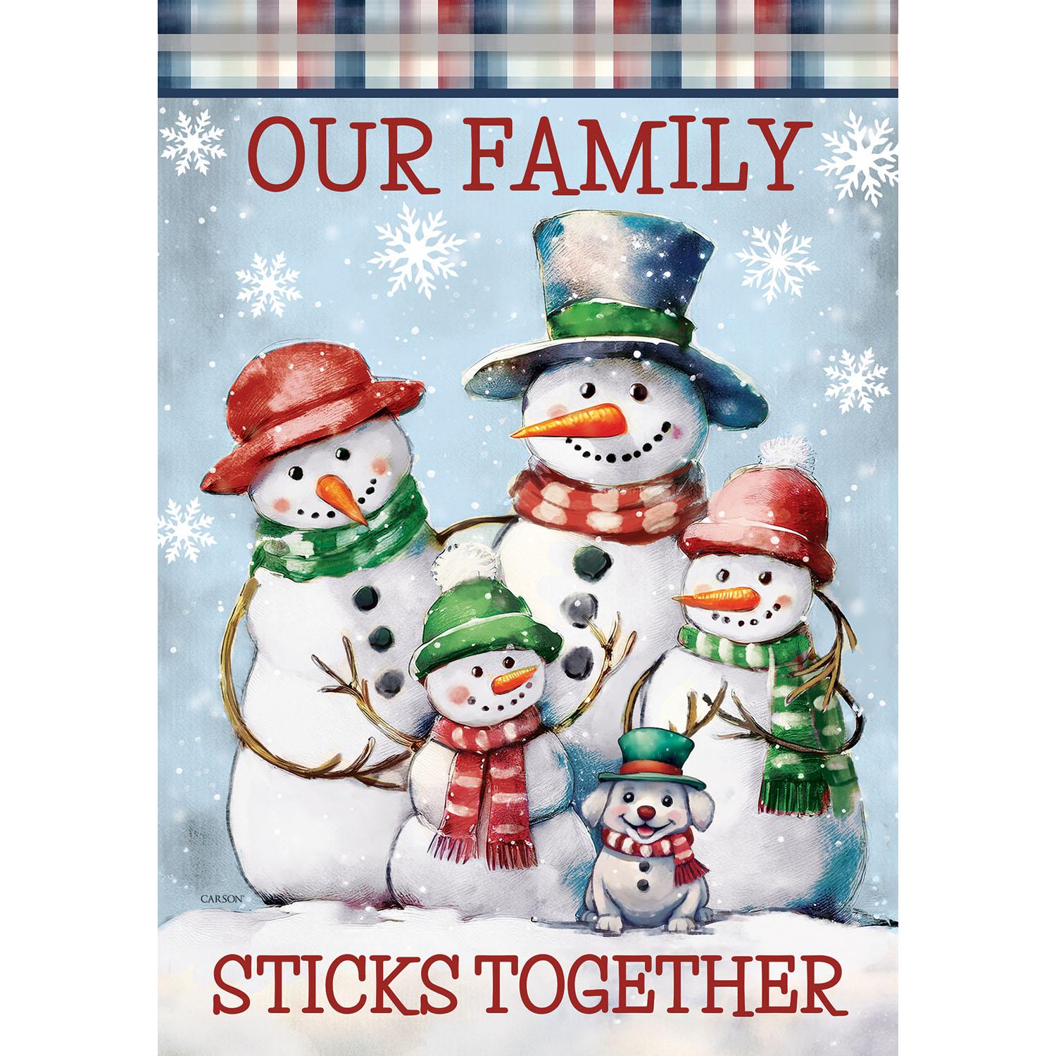 Winter Large Garden Flag  Family Sticks Together