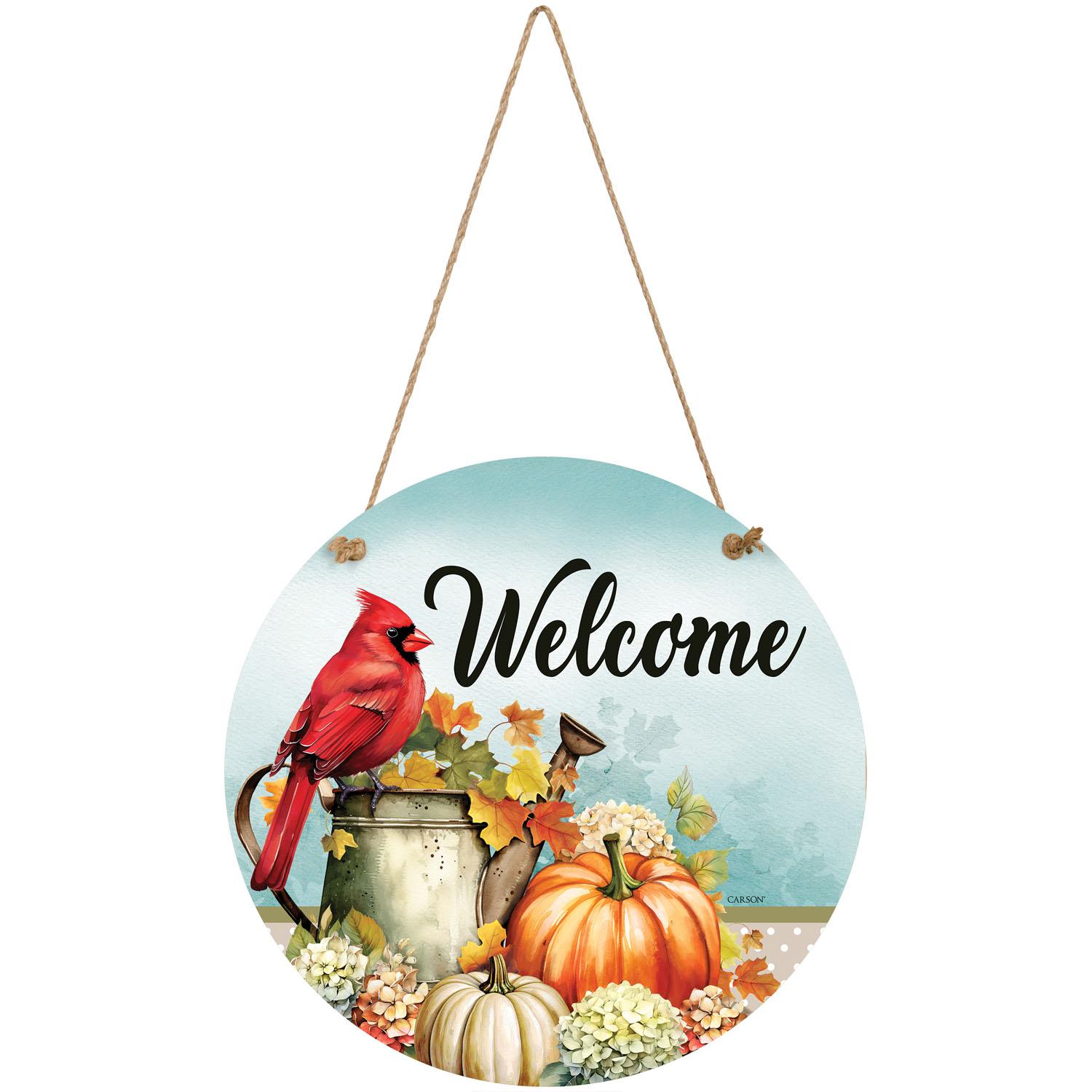 Fall Harvest Cardinal Door Hanger