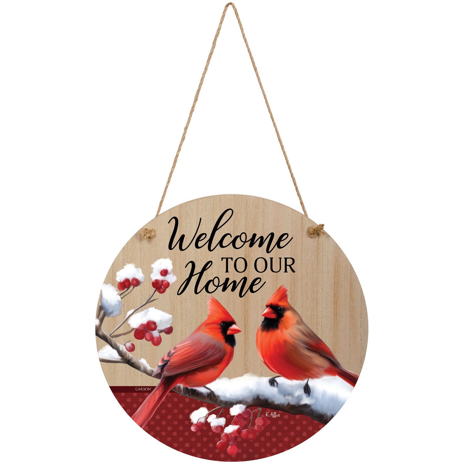 Winter O Come Let Us Adore Him Door Hanger