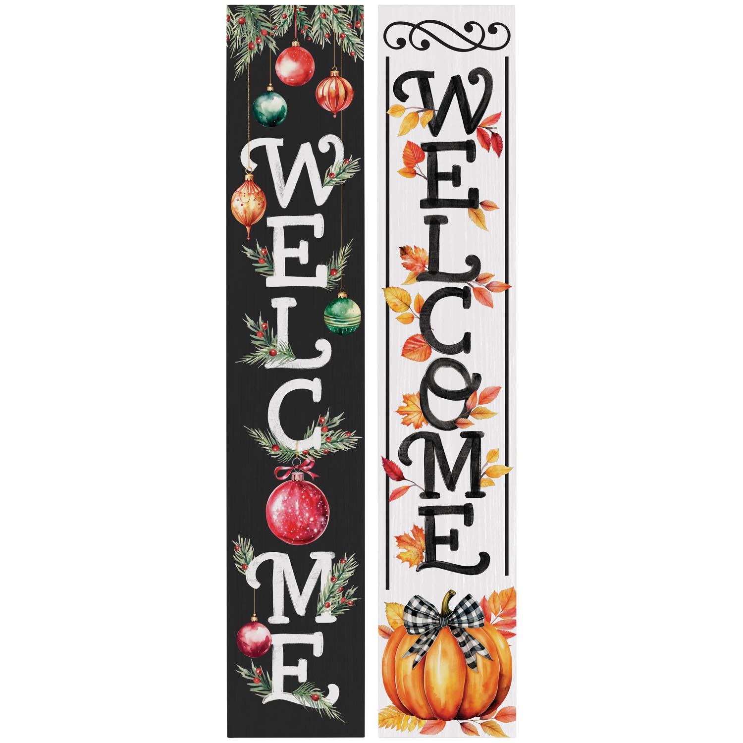 Porch Greeter Pumpkins And Ornaments
