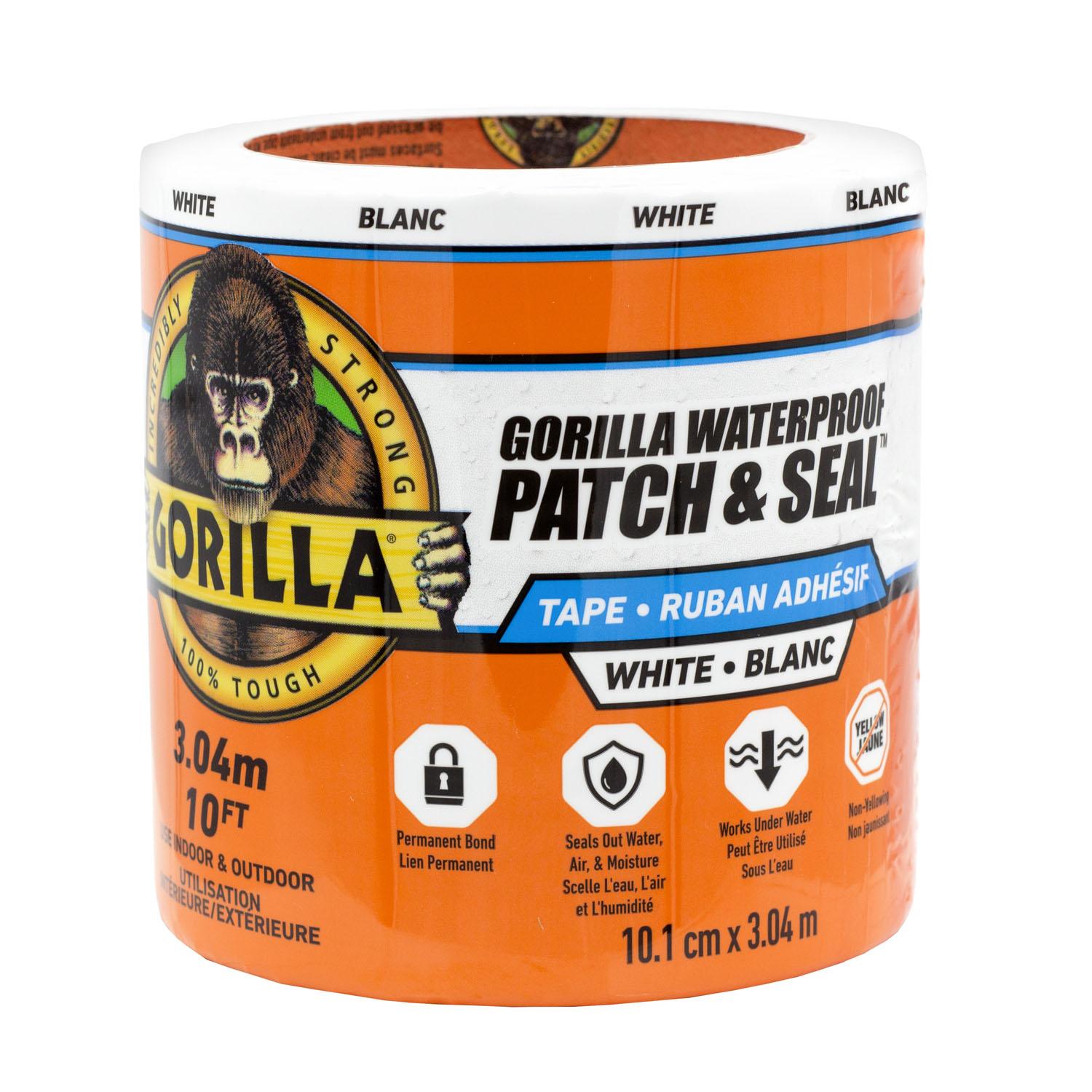 Ruban d’étanchéité Gorilla Patch & Seal, blanc 4" x 10'