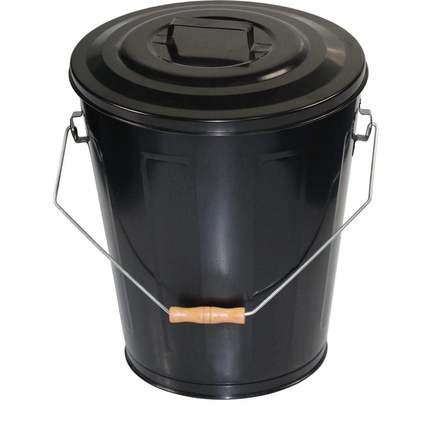 Ash Bucket Black Steel