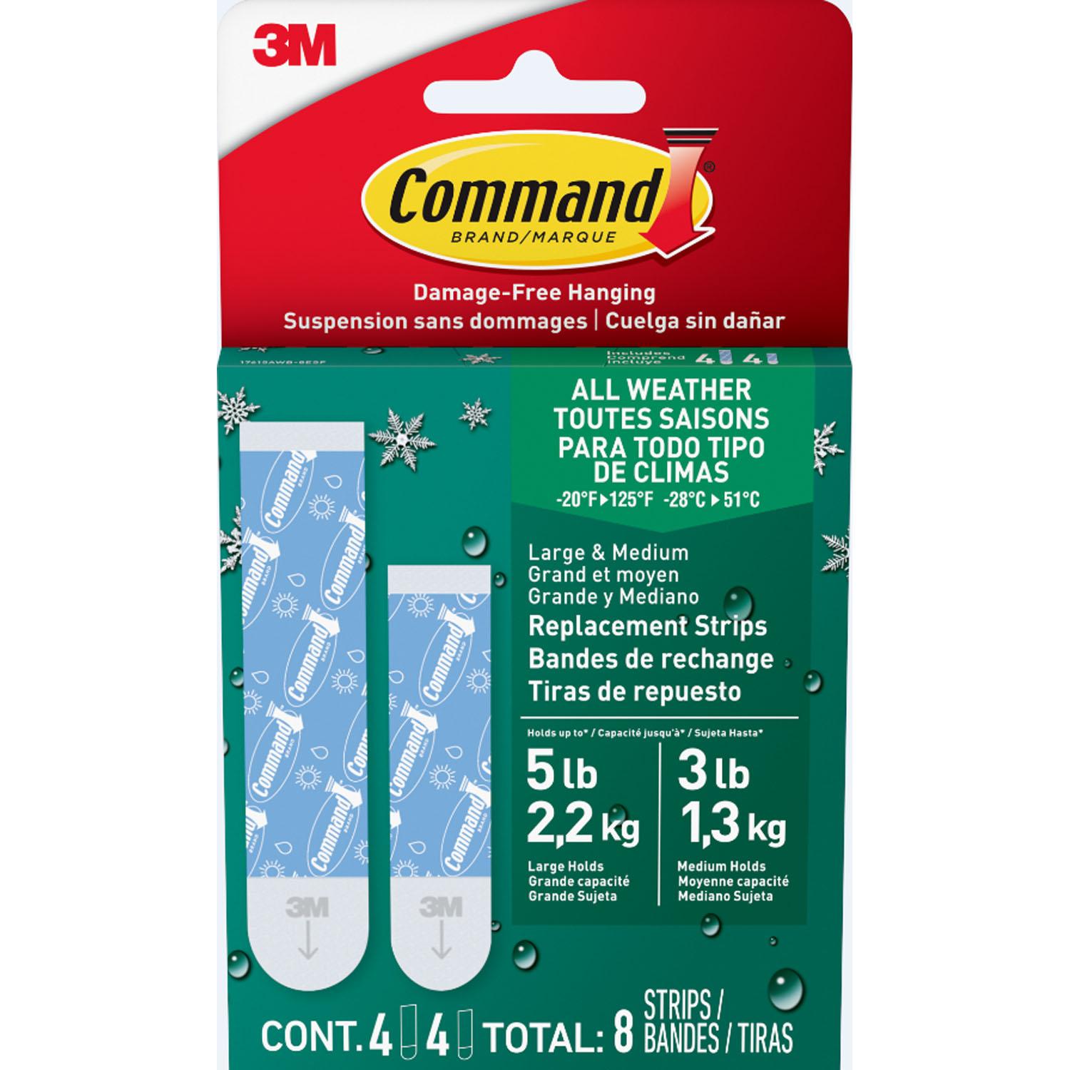 Command All Weather Medium and Large Foam Replacement Strips