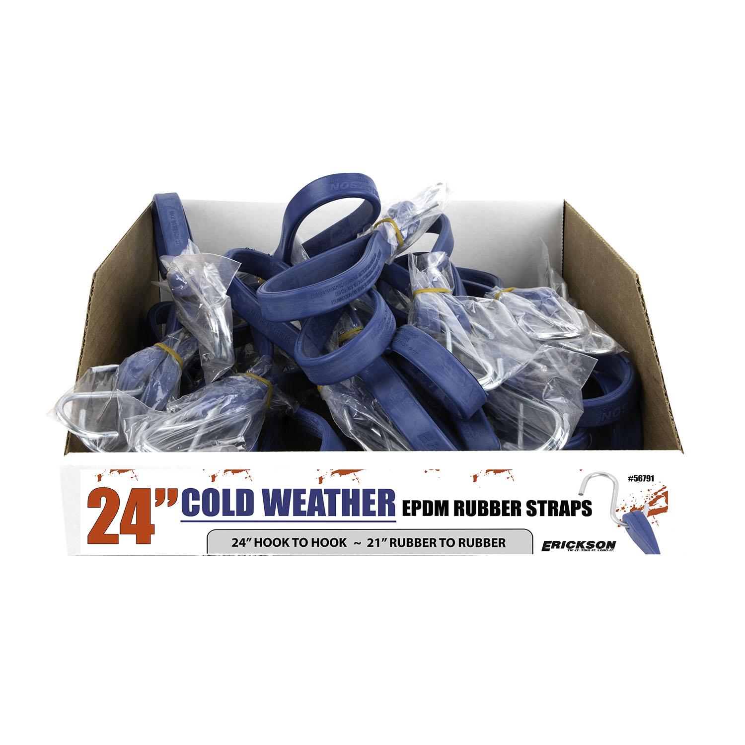 24" Extreme Weather Rubber Tarp Strap Bulk w/ PDQ
