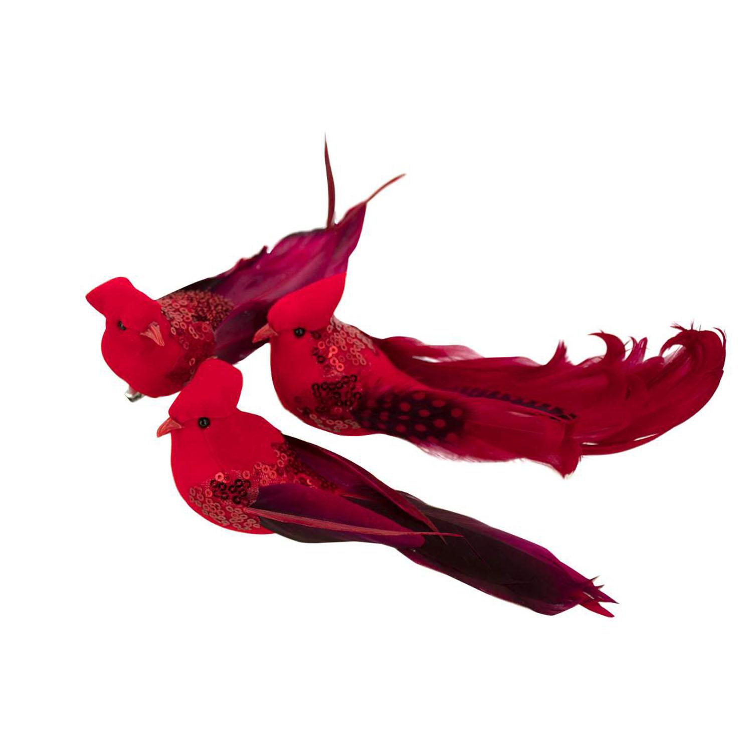 6" Red Bird with Clip