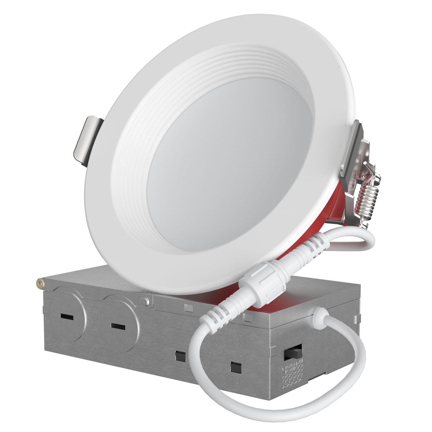 4" 9W Round Fire Rated LED Recessed Light with Baffle -White