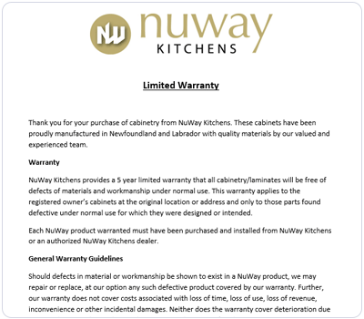 NuWay® Warranty Resource