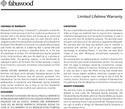 Fabuwood® Warranty Resource