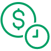 Dollar coin & clock icons